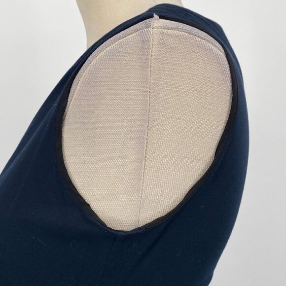 Kate Spade Blaine‎ Bow Sheath Dress Mini Size 2 Small -V Neck Sleeveless Navy - Picture 12 of 15